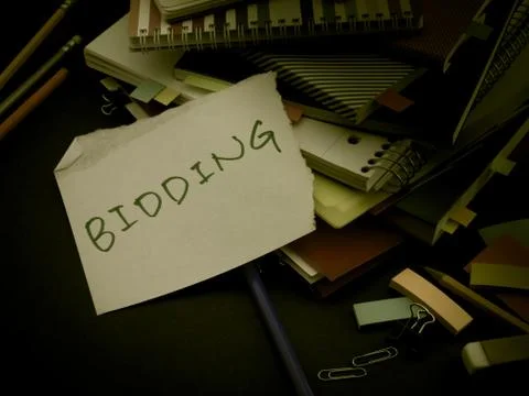 Somebody Left the Message on Your Working Desk; Bidding Stock Photos