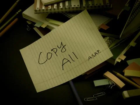 Somebody Left the Message on Your Working Desk; Copy All Stock Photos