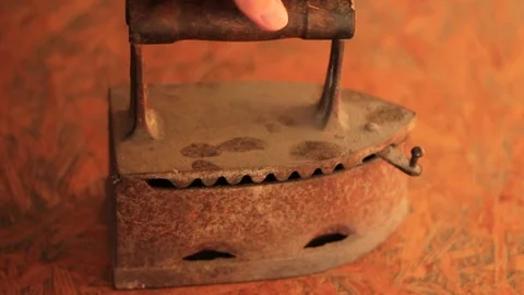 Somebody opens an old rusty iron Stock Footage 70743959