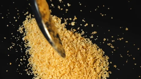 Somebody's been spilling breadcrumbs on a black background. Stock Footage 113175559