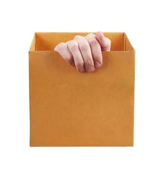 Someone comes out of a box Stock Photos