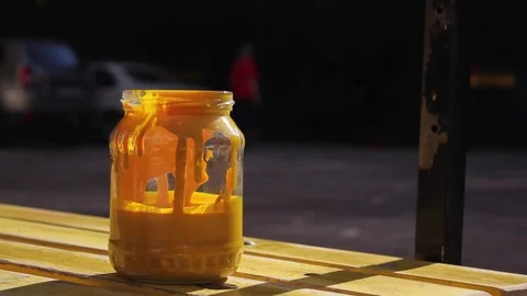 Someone dips his brush into the paint 動画素材 71936758