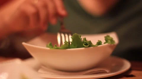 Someone eating salad 스톡 동영상 40871382