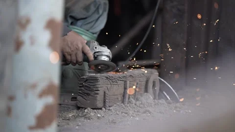 Someone is grinding a knife in smith Stock Footage 262707465