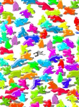 Someone is lost in the nameless crowd Stock Illustration