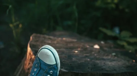 Someone Moves his Foot Stock Footage 50930379