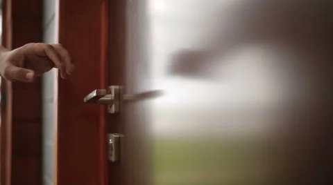 Someone opens door close up Stock Footage 52966451