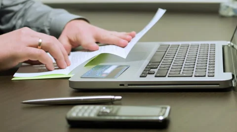 Someone opens envelope takes, letter and credit card Stock Footage 45357766