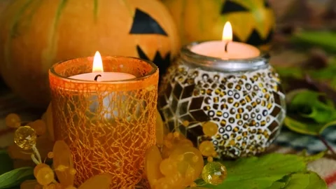 Someone puts out the fire on the candle. Stock Footage 219253419