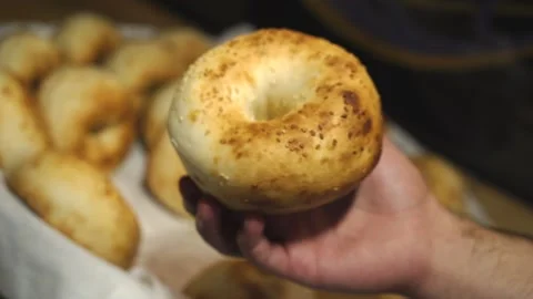 Someone is putting bread in a box. Stock Footage 131208259