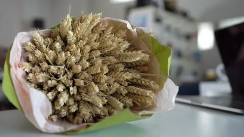 Someone is Putting Flowers on the Table at Work Stock Footage 148126687
