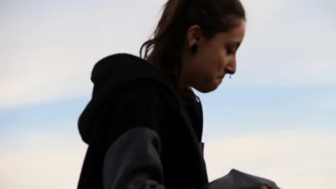 Someone rips their sweatshirt Stock Footage 83136573