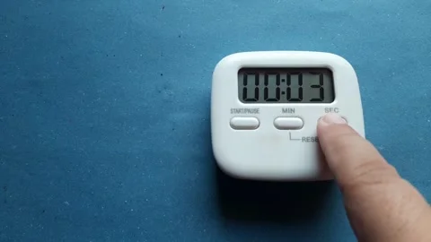 Someone sets the timer in a 5 second countdown	 Stock Footage 285910890