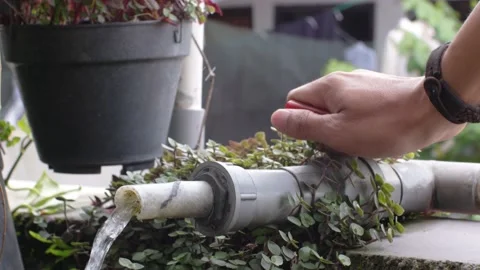 Someone turned on the tap water Stock Footage 231423752