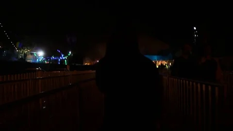 Someone walking in line for a big event Stock Footage 83130848