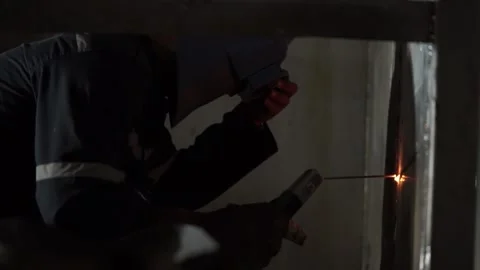 Someone is welding iron Stock Footage 260449388