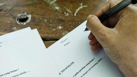 Someone is writing Foto stock