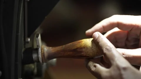 Someone's hand with a lever Stock Footage 262403749