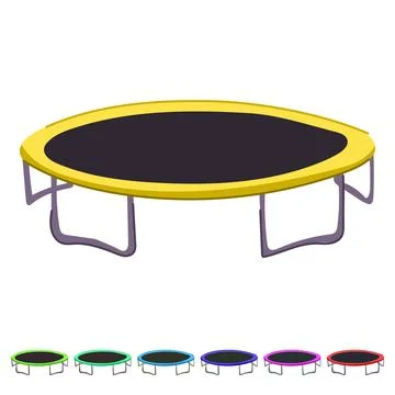 Somersault trampoline jumping vector cartoon graphic Stock Illustration