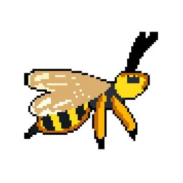Somersault wasp pixel art vector illustration Ilustración de archivo