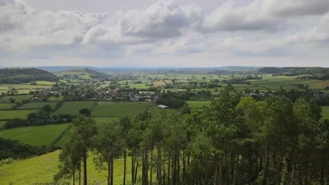 Somerset Countryside Reveal Stock Footage