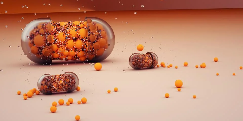Something like a pills 3d rendered Stock Illustration