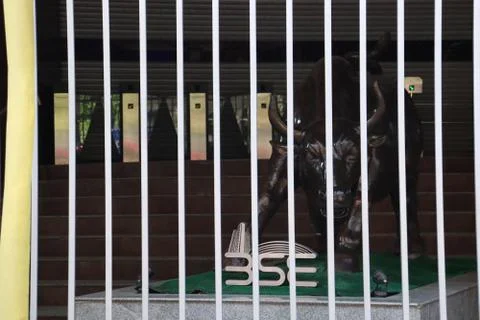 Something is placed behind the iron bars. Stock Photos
