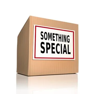 Something special on a paper box Stock Illustration
