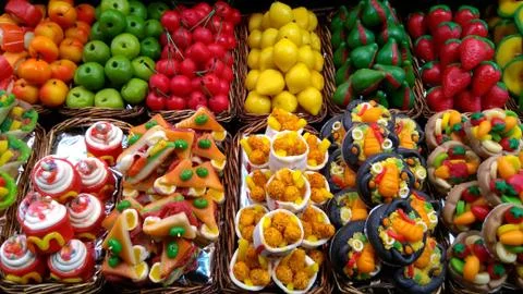 Something sweet in Barcelona market Stock Photos