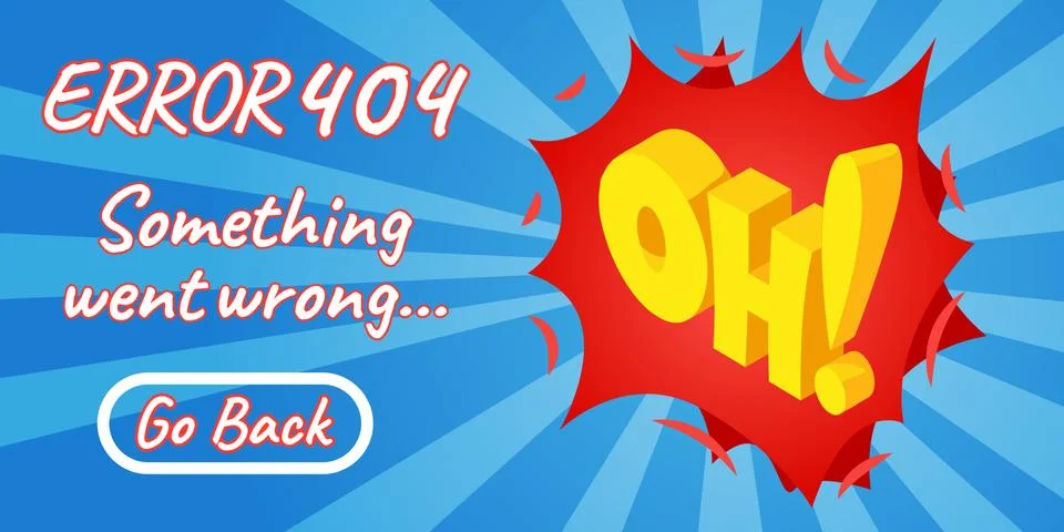 Something went wrong concept banner, comics isometric style Stockillustratie