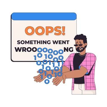 Something went wrong error message 2D illustration concept Stock Illustration