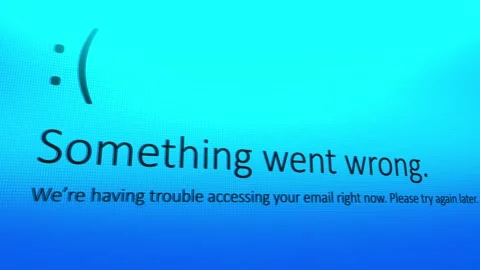 Something Went Wrong Screen While Checking an Email - ALT Stock Footage 347878072