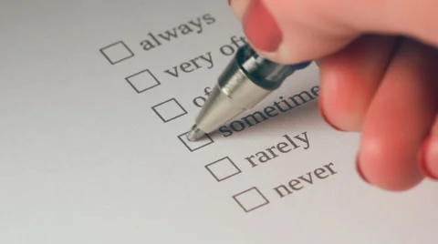 Sometimes Checkbox Marking Survey Stock Footage 43218110