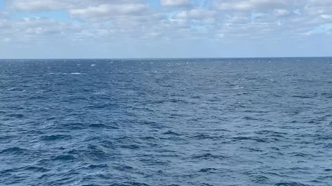 Somewhat rough open seas on a clear day water background with copy space Stock-Footage 105076910
