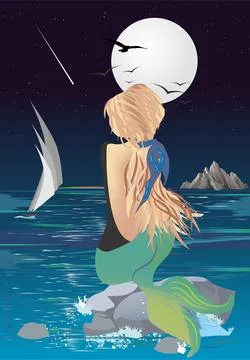 Somewhere in the ocean Stock Illustration