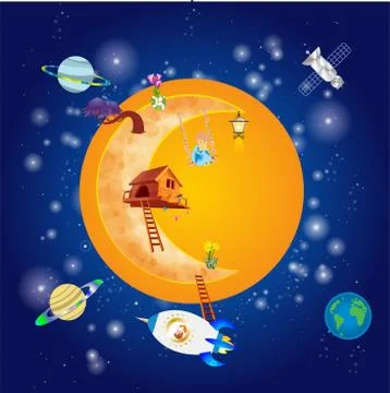 Somewhere in outer space, Stock Illustration