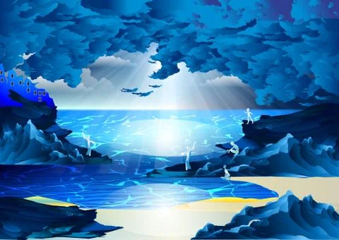 Somewhere in space, Stock Illustration