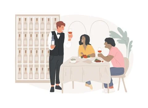 Sommelier isolated concept vector illustration. Ilustración de archivo