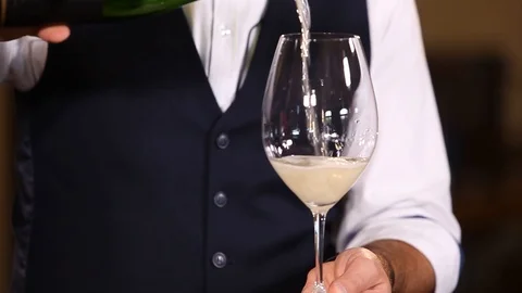 The sommelier pours the wine Stock Footage 113271692