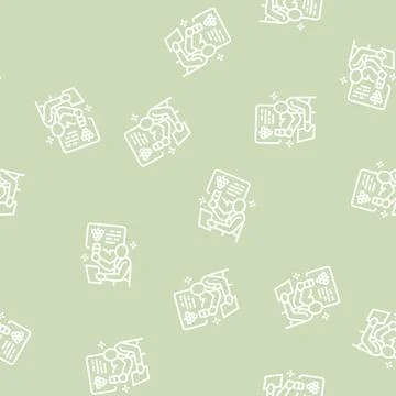 Sommelier profession line seamless pattern Illustrazione stock