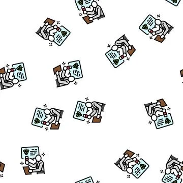 Sommelier profession vector seamless pattern Stockillustratie
