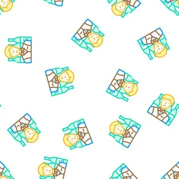 Sommelier profession vector seamless pattern 스톡 일러스트