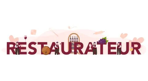 Sommelier typographic header concept. Man with a bottle of grapea Stock Illustration