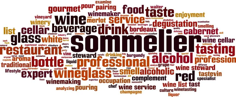 Sommelier word cloud Stock Illustration