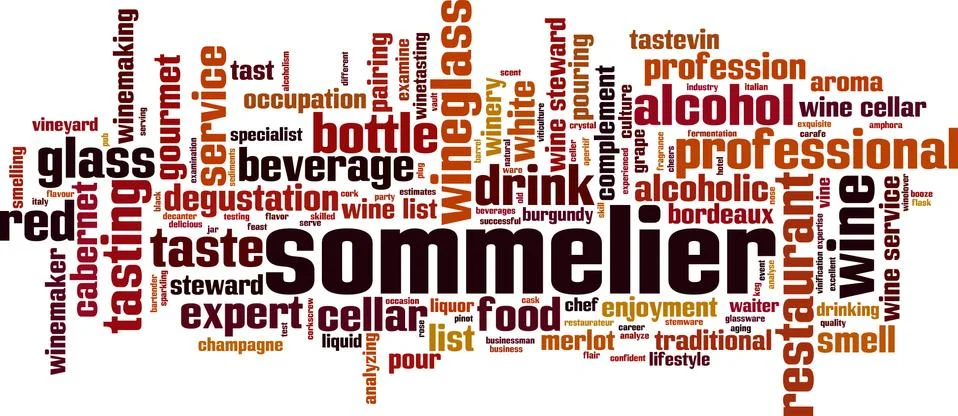 Sommelier word cloud Stock Illustration