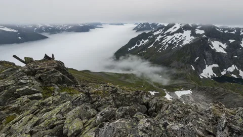 Sommer inversion over the valley Stock Footage 147440656