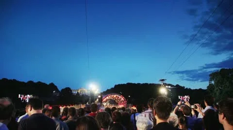 Sommernachtskonzert Stage and People Stock Footage 22243241