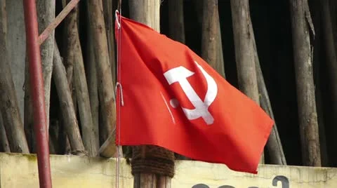 Сommunist flag Stock Footage 10818868