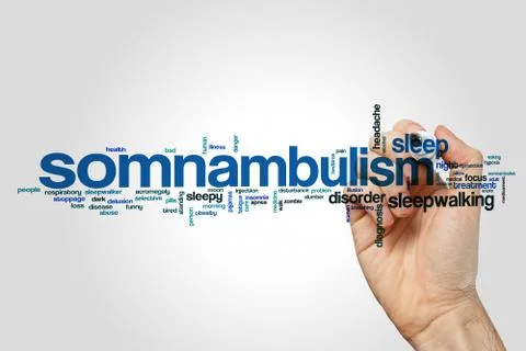 Somnabulism word cloud 库存插图