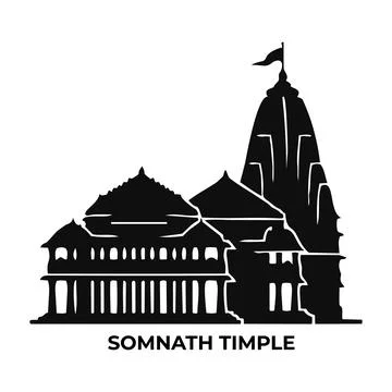 Somnath temple architecture Stock Illustration
